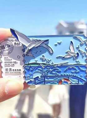 威海猫头山观景台金属冰箱贴风高颜值景点打卡纪念礼物