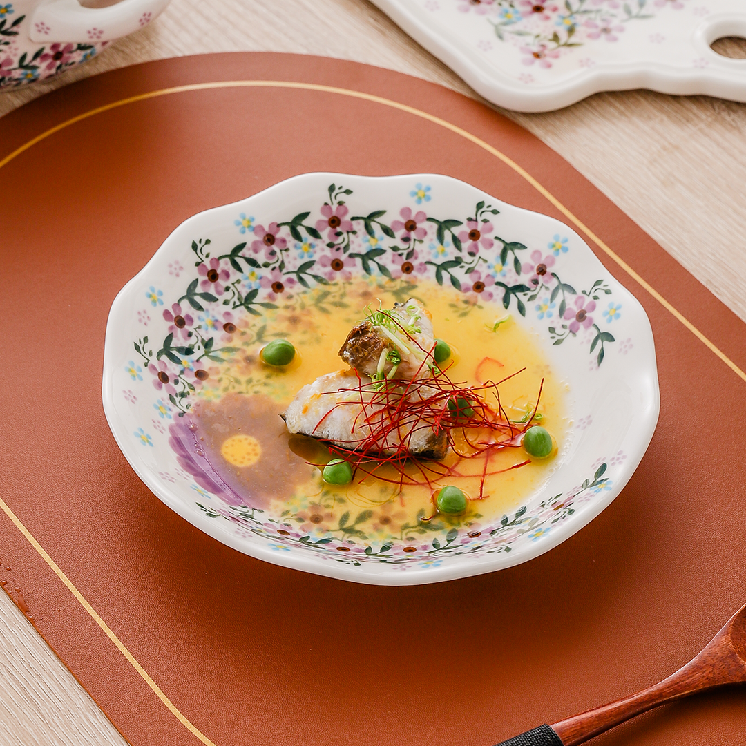 欧式家用餐桌餐具套装手工彩绘釉下彩陶瓷餐具碗杯子汤碗砧板勺托,淘宝优惠券,粉丝福利购,淘宝优惠卷