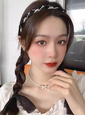 复古编发发箍女2025新款飘带发带绑发丝巾头箍一体系夏季发卡头饰