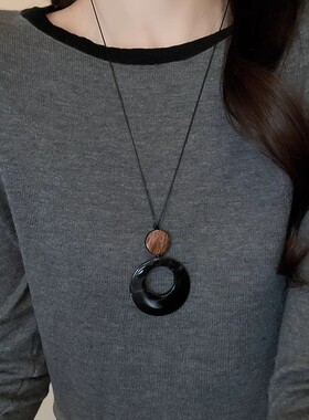 圆环吊坠简约百搭高级感毛衣