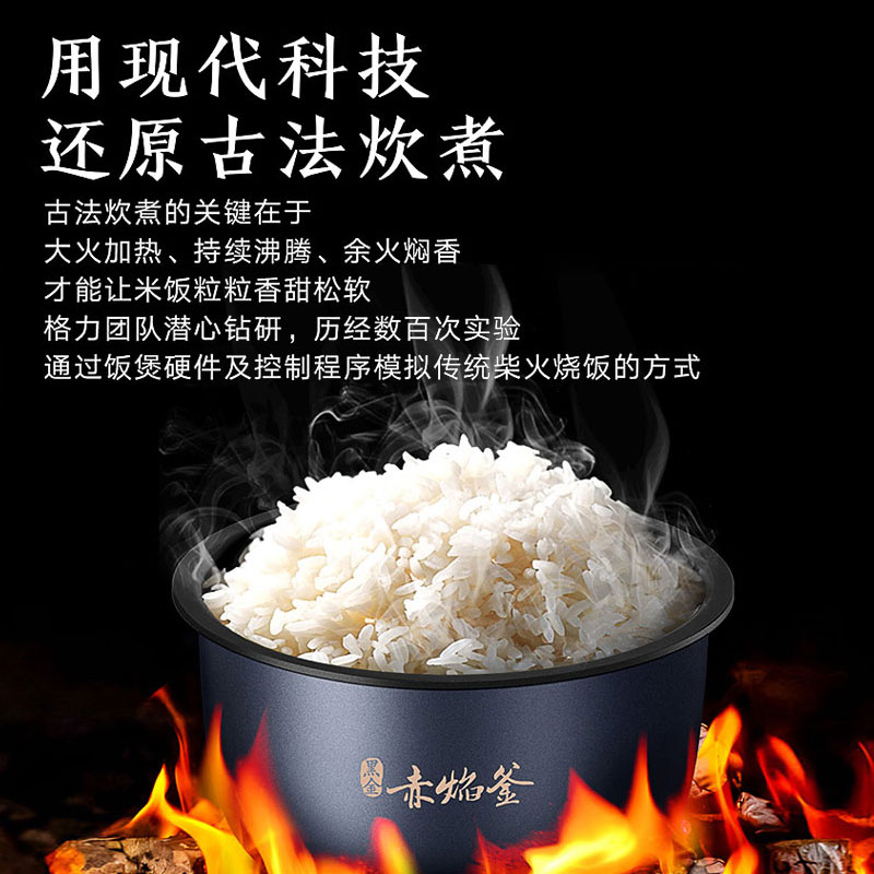 格力大松铸铁电饭煲家用IH智能多功能微压柴火煮饭锅4LGDCF-4015C