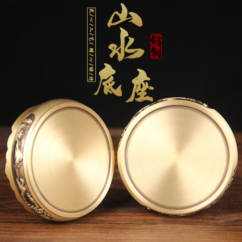 铜底座摆件 山水铜底座 文昌塔葫芦香炉铜底座 摆件底座 - 图2