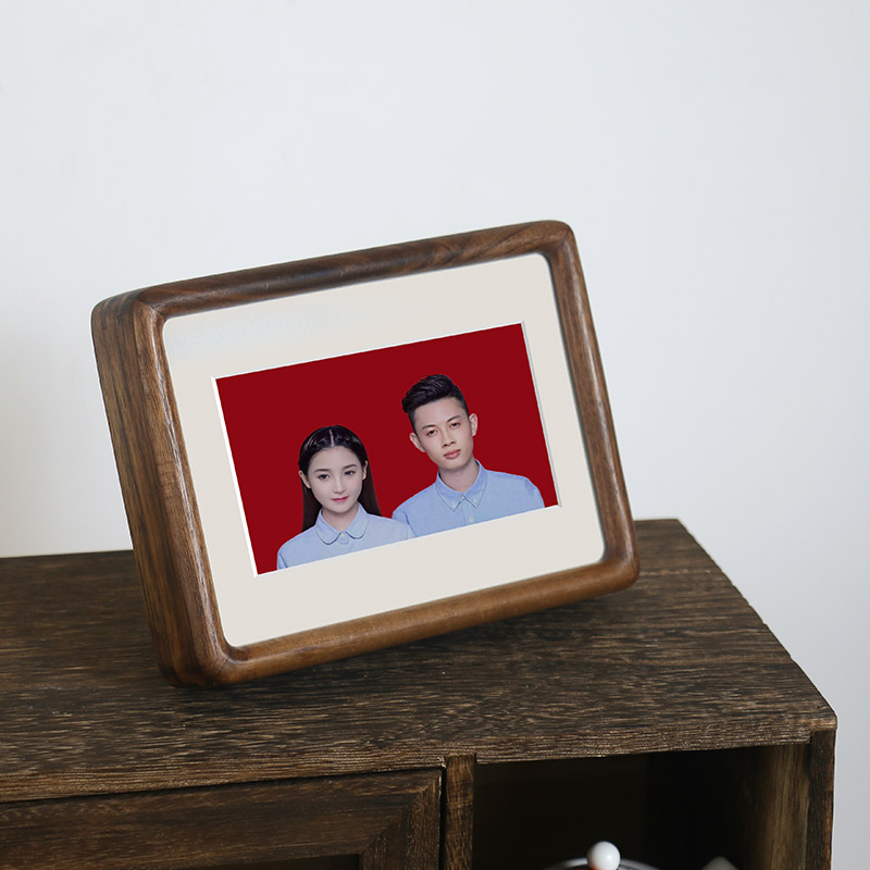 实木相框打印照片做成摆台装裱来图定制作结婚纱照全家福装饰画框-图0