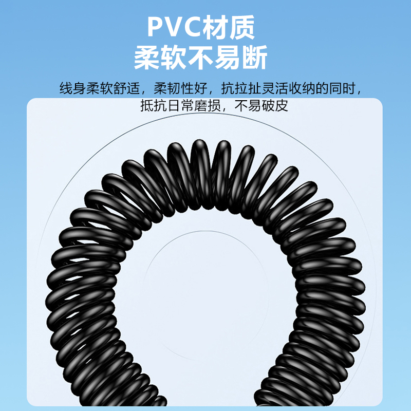 弯头弹簧数显透明PD100W双typec车载carplay导航carlife数据线适用iPhone16pro苹果15华为mate70小米荣耀手机 - 图2