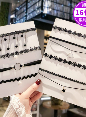 批发网红项圈女颈带黑色暗黑系
