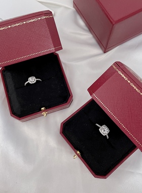 纯银结婚婚礼仪式莫桑钻钻戒戒指