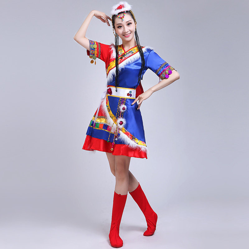 新款藏族少数民族服装水袖舞蹈服 妙苒荟民族服装/舞台装