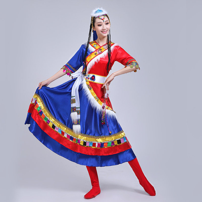新款藏族少数民族服装水袖舞蹈服 妙苒荟民族服装/舞台装