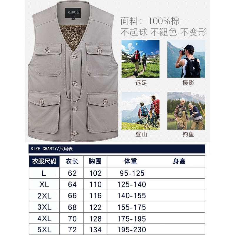 纯棉扣子款加绒加厚马甲中老年男士爸爸保暖背心爷爷冬季上衣坎肩,淘宝优惠券,粉丝福利购,淘宝优惠卷