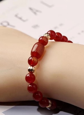 红玛瑙观音佛珠手链正品