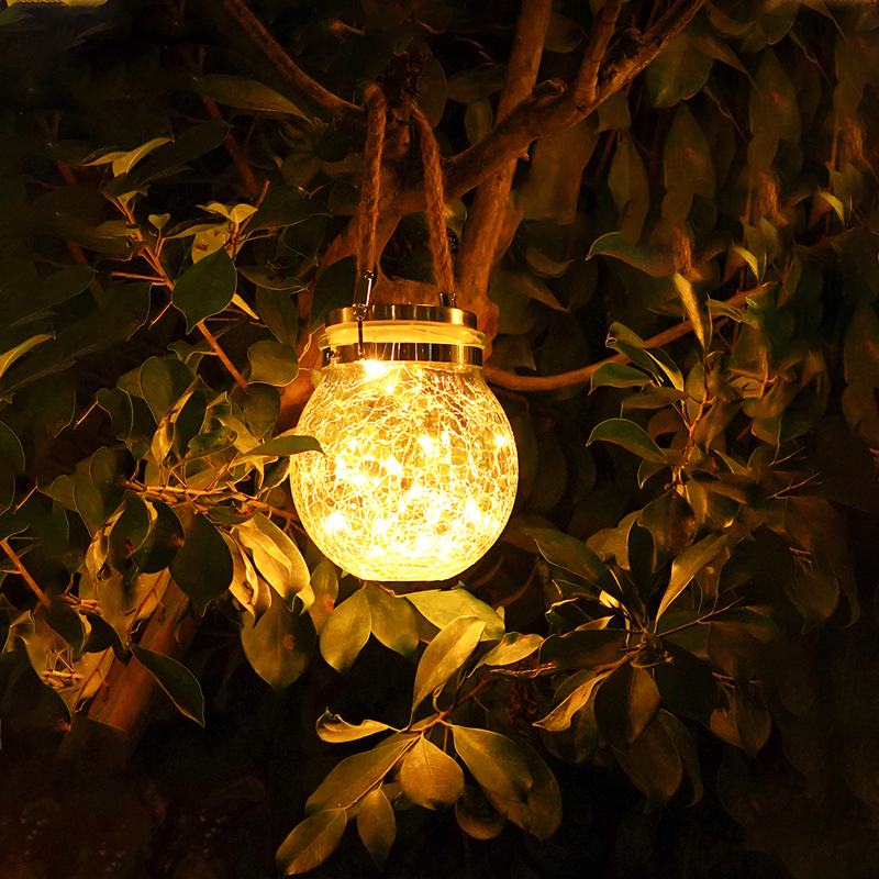 户外防水草坪灯裂纹罐灯别墅挂灯花园氛围灯设计创意庭院灯挂树灯 - 图2