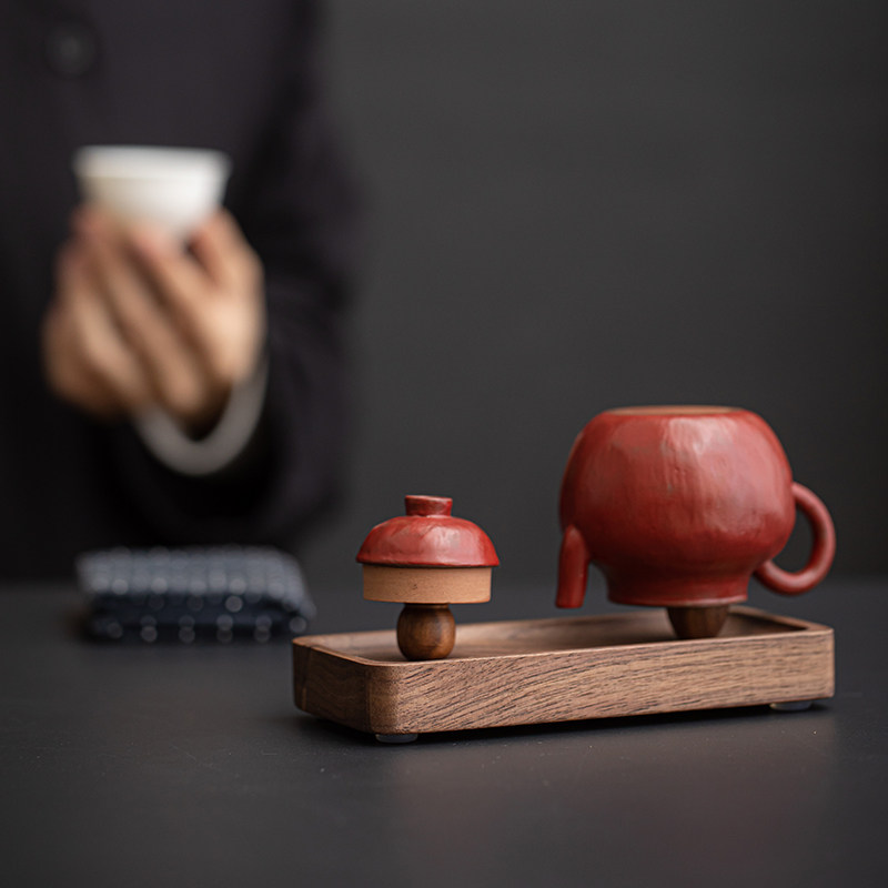 北美黑胡桃木晾壶架盖置盖托摆件紫砂壶架磁吸实木茶道配件茶具架,淘宝优惠券,粉丝福利购,淘宝优惠卷