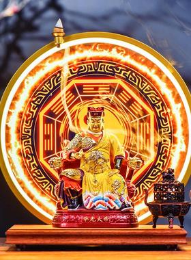 五显华光大帝实木彩绘供奉摆件