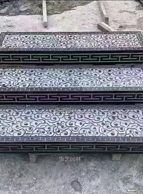 石雕青石浮雕地雕庭院仿古地铺石踏步台阶石中式玄关门厅壁画窗花