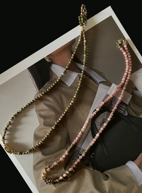 十里间天然石串珠珐琅项链锁骨链