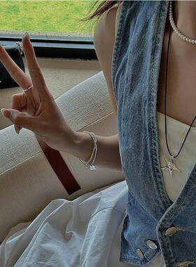 十里间【925银｜很正海星】简约气质s925星星项链百搭抽绳毛衣链