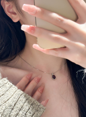 十里间s925银天然石项链锁骨链