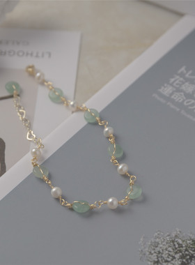 十里间缅甸玉平安扣珍珠减龄古风