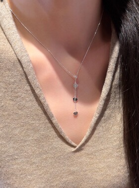 十里间【通体s925银｜爱心流线】简约气质亮晶晶桃心项链锁骨链