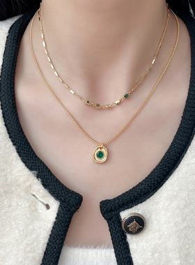 十里间天然石项链耳环套装