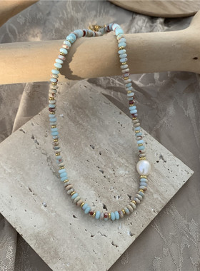 十里间淡水珍珠天然石项链