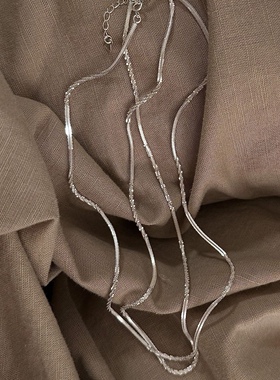 十里间s925银亮晶晶蛇骨链项链