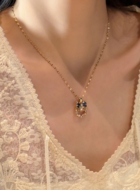 十里间【湛蓝蝴蝶结】项链耳环