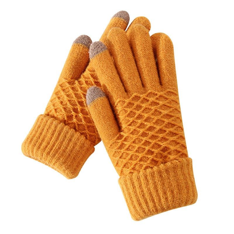 加绒韩版触屏手套冬季保暖加厚针织毛线手套防护手套,淘宝优惠券,粉丝福利购,淘宝优惠卷