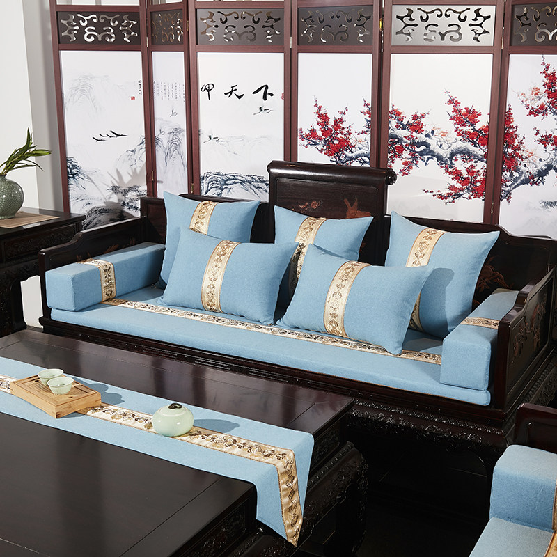 红木沙发坐垫亚麻海绵新中式椅垫餐椅太师椅罗汉床定制防滑可拆洗,淘宝优惠券,粉丝福利购,淘宝优惠卷