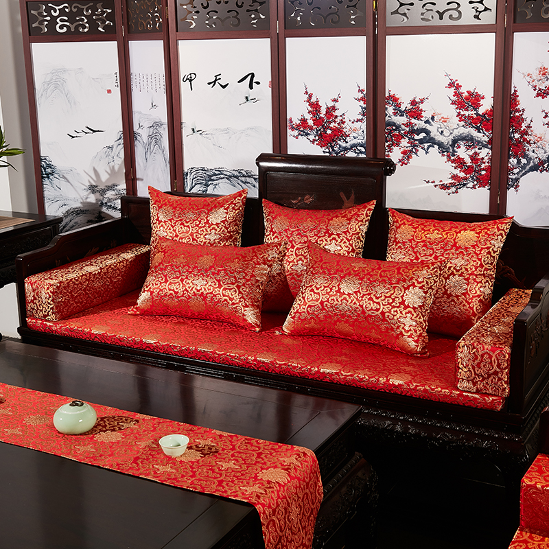 红木沙发坐垫海绵中式椅垫加厚餐椅太师椅罗汉床垫定做防滑可拆洗