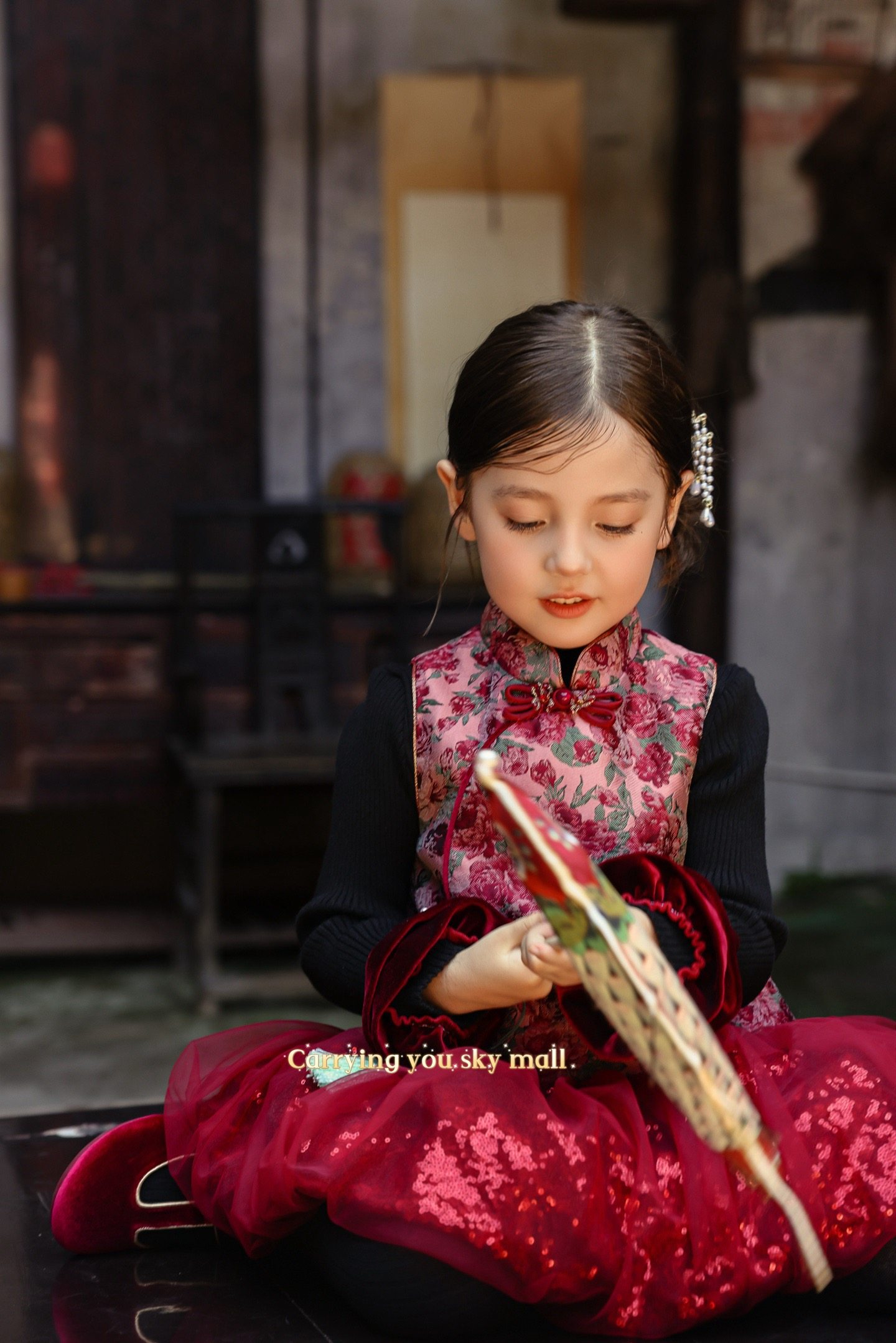 女童新中式国风连衣裙秋冬款儿童唐装旗袍裙宝宝周岁礼服公主裙子,淘宝优惠券,粉丝福利购,淘宝优惠卷