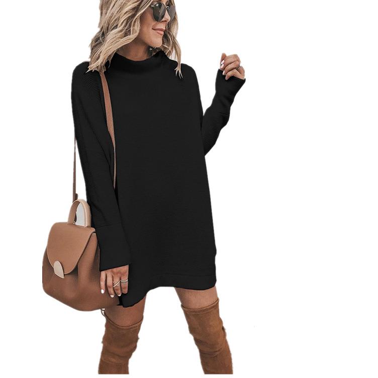 Long sleeved knitted sweater dress-图3