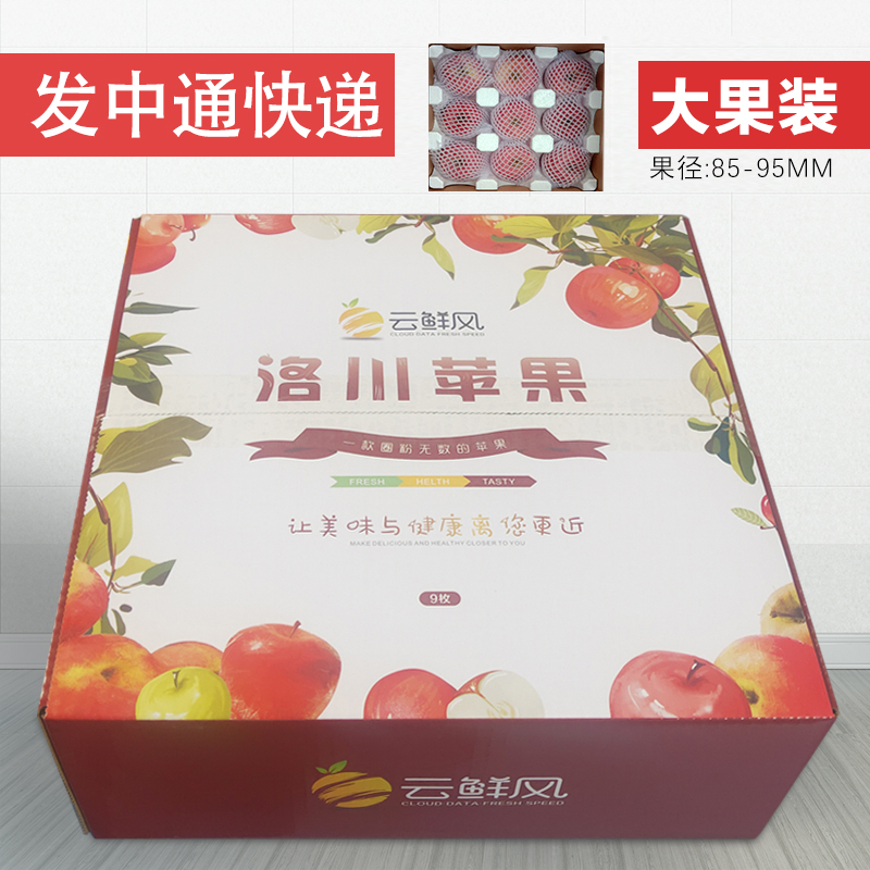 云鲜风旗舰店正宗陕西洛川苹果精品礼盒一级红富士特大果9斤整应当季新鲜水果2