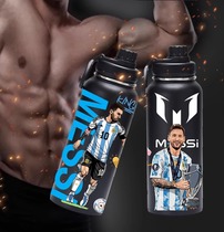 World Cup Neymar water cup football stars Messi Crow Large capacity Stainless Steel Insulated Cup Sportman