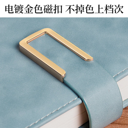 磁扣笔记本a5本子可定制加厚记事本商务黑色皮面工作会议记录本办公简约大学生日记本文具用品文艺可印logo - 图1