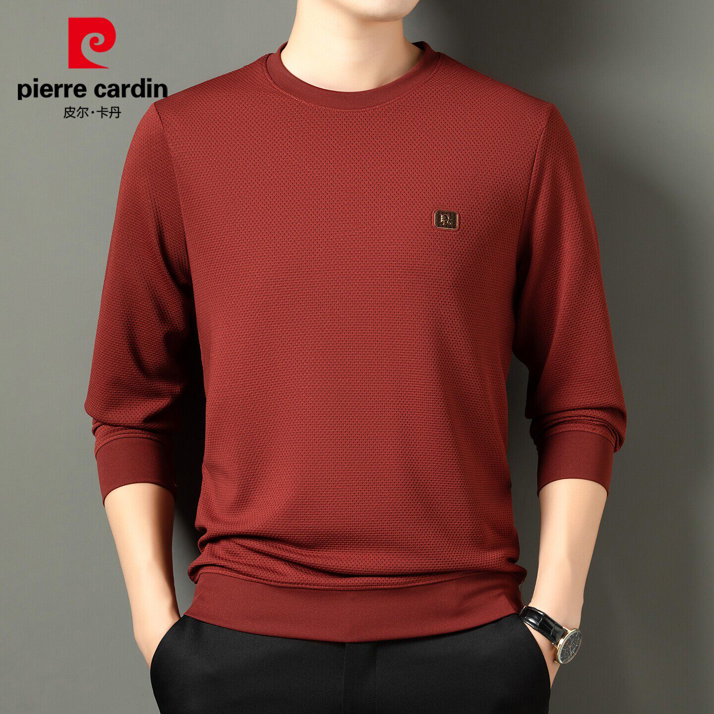 Pierre Cardin waffle long sleeve t-shirt for men