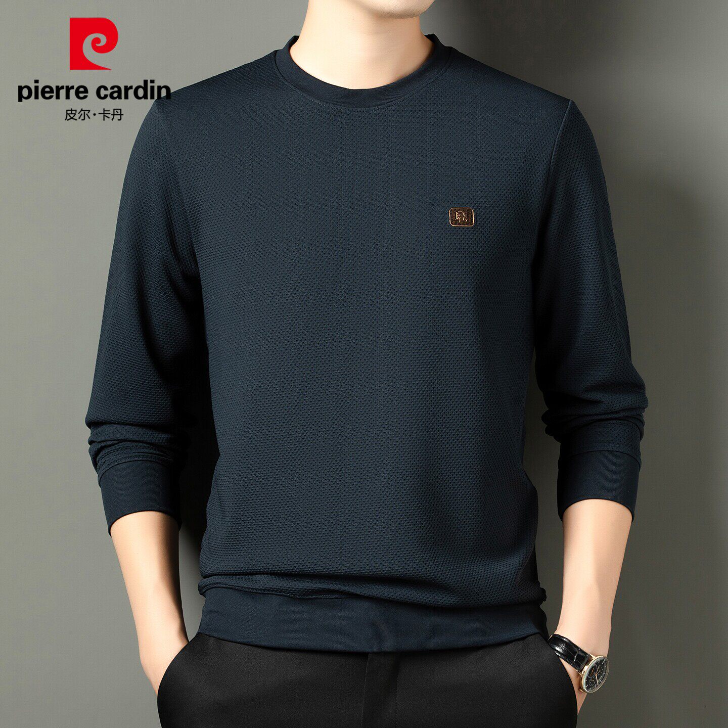 Pierre Cardin waffle long sleeve t-shirt for men