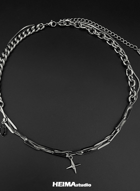 不掉色原创十字星项链男女