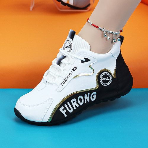 断码特价真皮平底老爹鞋女士2025年春秋爆款软底百搭防滑休闲单鞋 - 图2