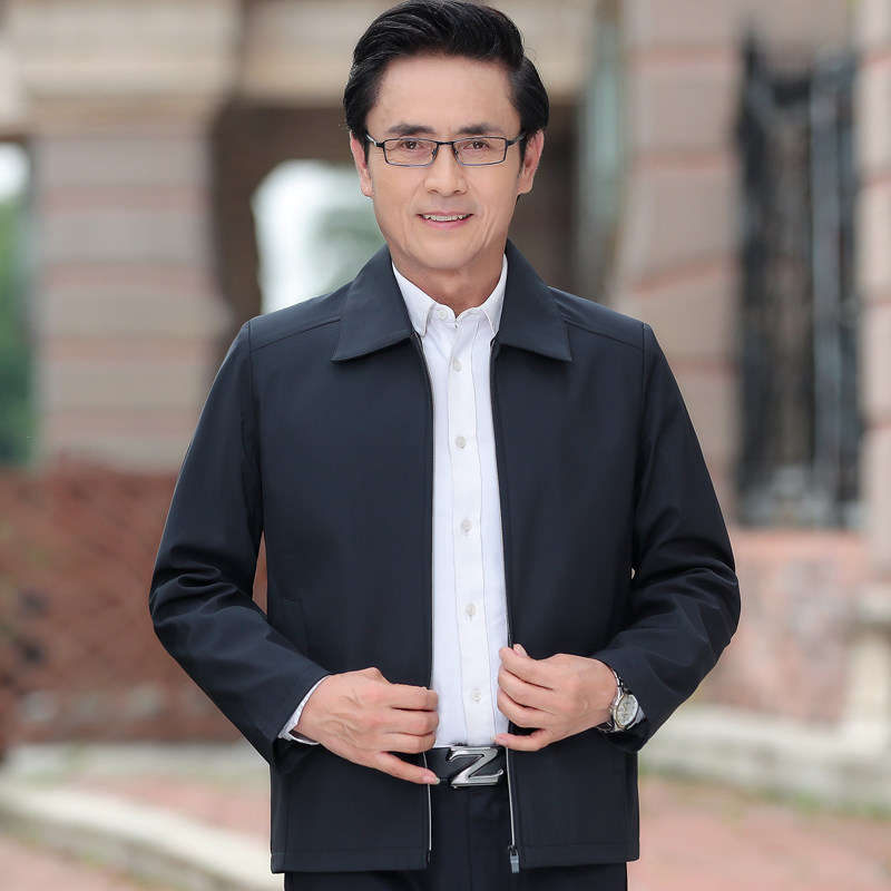 春秋季中年夹克衫中老年男士秋装 锐向夹克