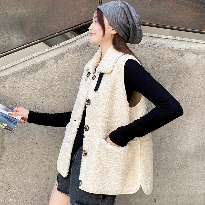 女士2022短款韩版皮毛一体外套马甲 柒妖玖马夹