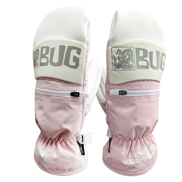 法國BUG-新款男女單板粉色冬季防水防風保暖耐磨滑雪手套戶外裝備