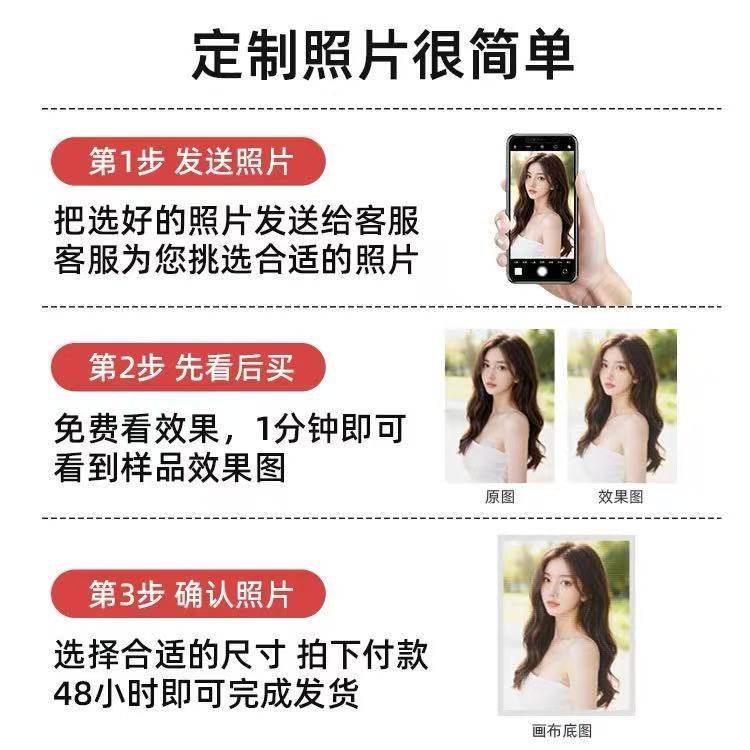 2026新款钻石画定制照片图片满钻手工diy解压黏贴十字绣礼物,淘宝优惠券,粉丝福利购,淘宝优惠卷