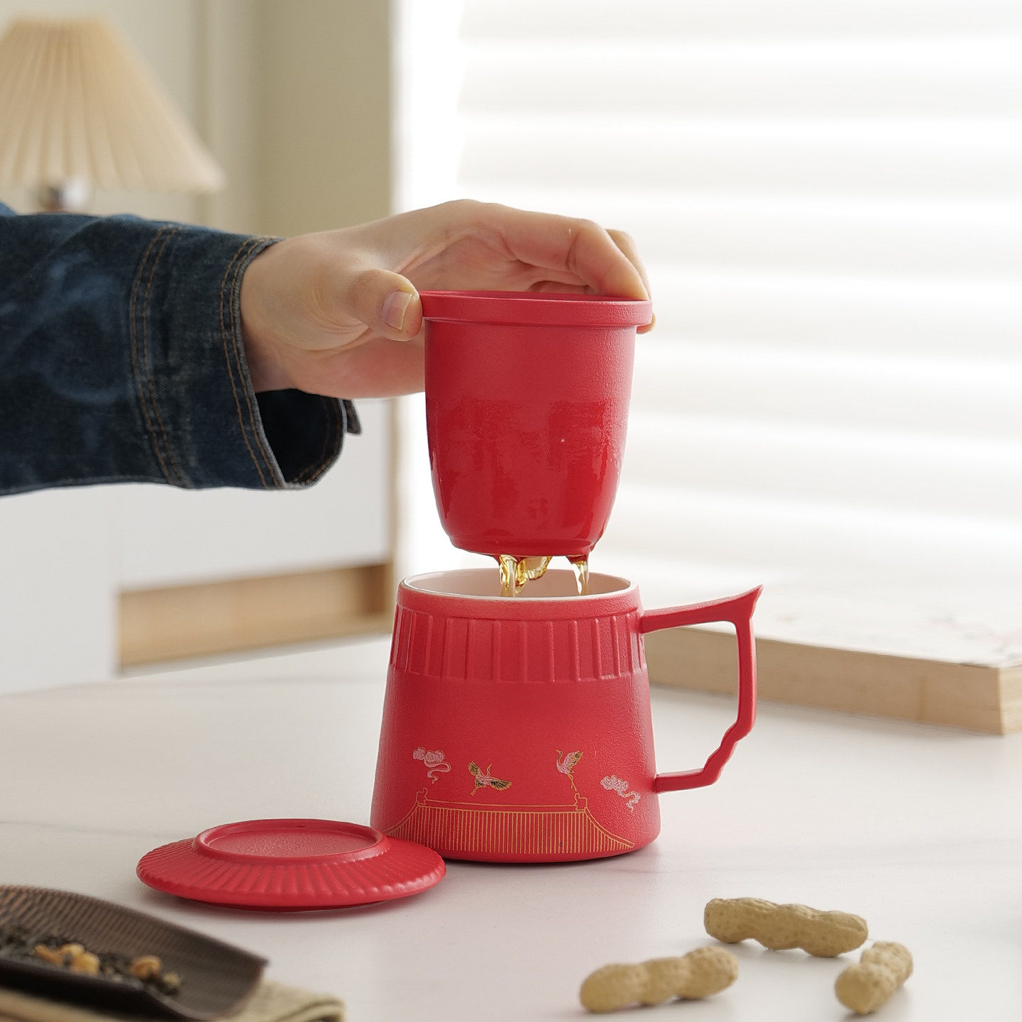 故宫文创陶瓷茶杯茶水分离杯马克杯送长辈领导礼品企业年会伴手礼,淘宝优惠券,粉丝福利购,淘宝优惠卷