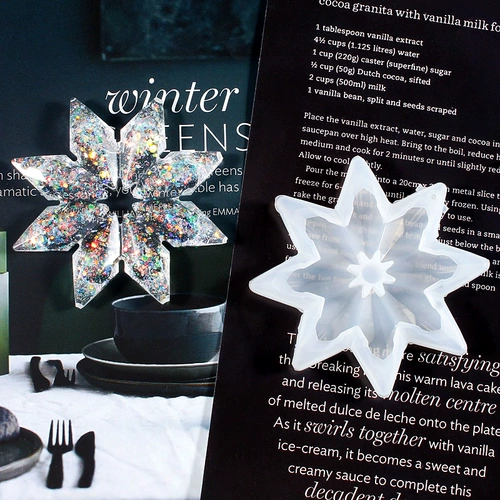 Подвеска, аксессуар, брелок, силиконовая форма ручной работы, зеркальный эффект, со снежинками, «сделай сам»