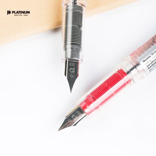 日本白金PSQ-300 PSQC-400 Preppy钢笔学生红字/办公钢笔小学生练字专用速写透明墨胆吸墨器两用墨囊可替换 - 图2