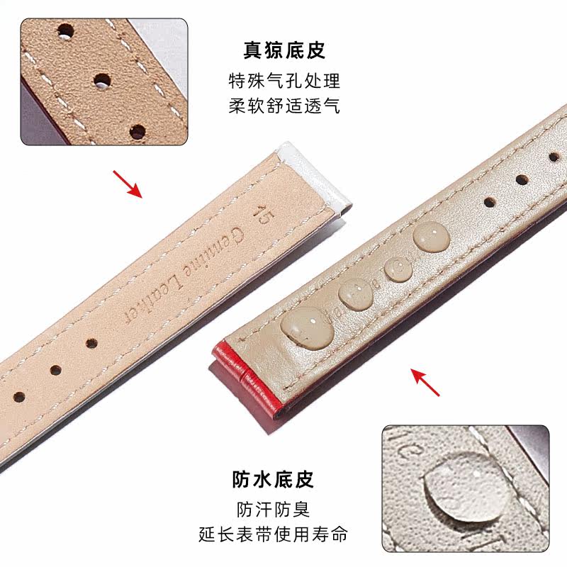 适配萧邦happysport女真皮5钻表带 inwincom配件