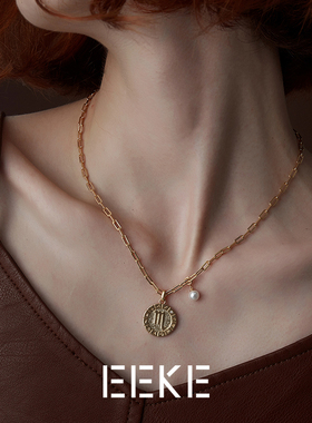eeke珍珠项链女纯银小众设计感
