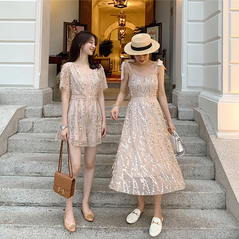 2020新款夏闪闪bling 亲杨连衣裙