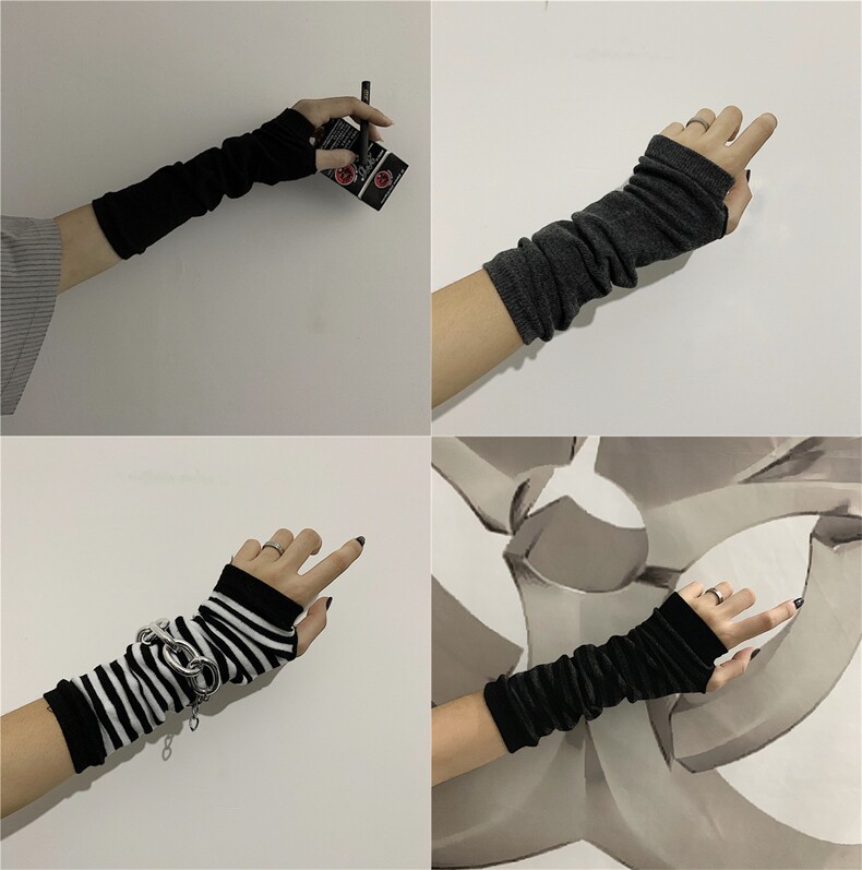 漏指棉嘻哈半指2019韩版女款手套 亲杨手套
